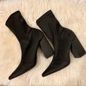 Missguided Black Satin Sock Boots